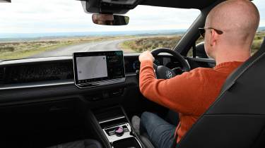 Alex Ingram driving the Volkswagen Tayron